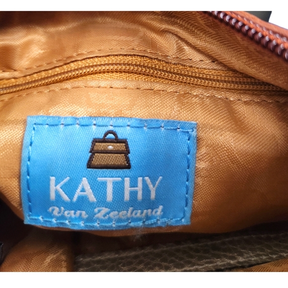 Y2K Vintage Kathy Van Zeeland Brown Studded Chainlink Vinyl Mini Shoulder Bag - Picture 8 of 11